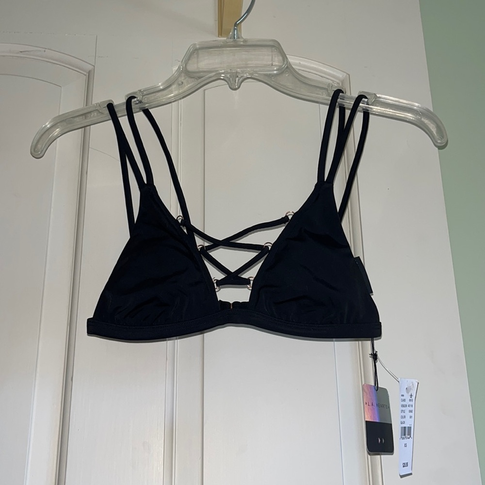 NWT black strappy swimsuit top from pacsun (XS)